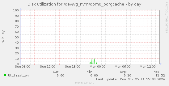 Disk utilization for /dev/vg_nvm/dom0_borgcache