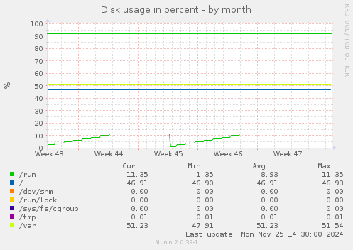 Disk usage in percent